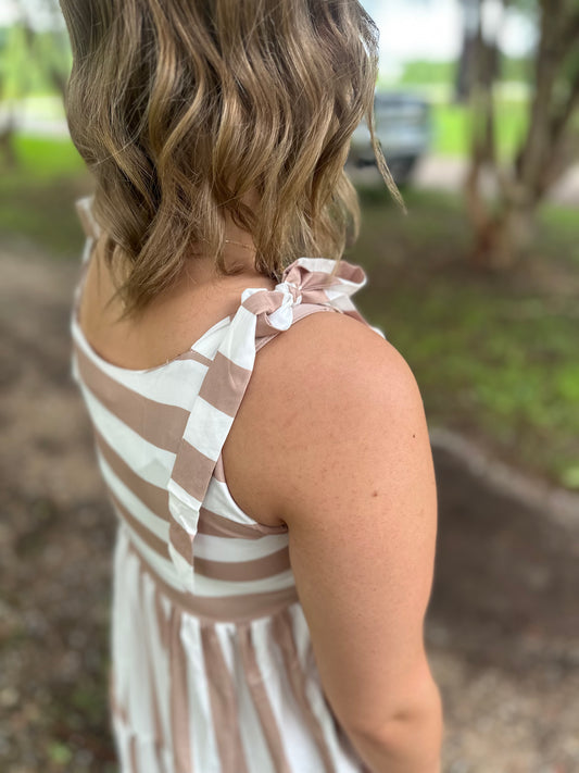 Striped Sleeveless Maxi Dress