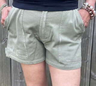 Lt Olive Shorts by Umgee