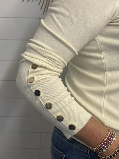Elegant gold Button Top