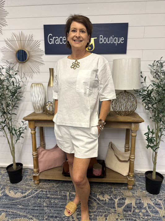 White Linen Set