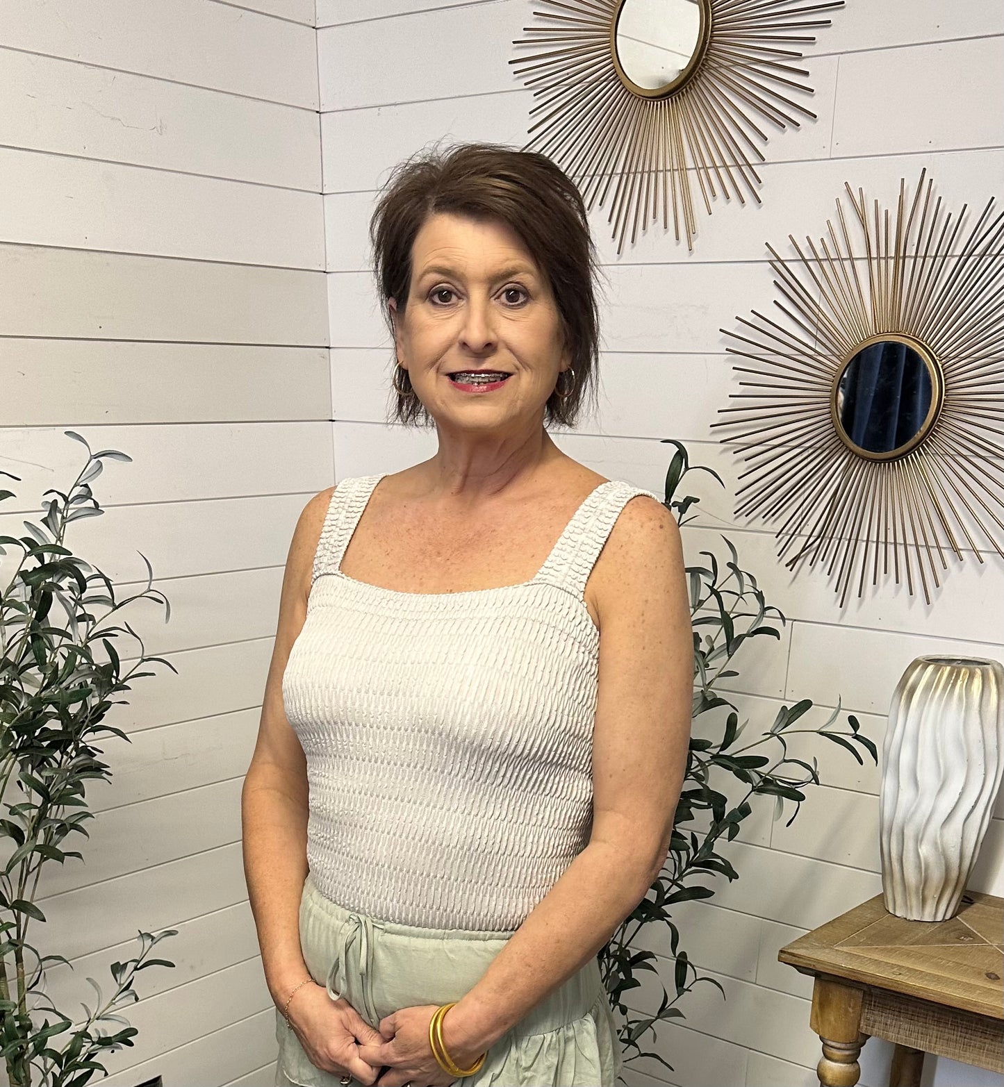Stone wash tank top