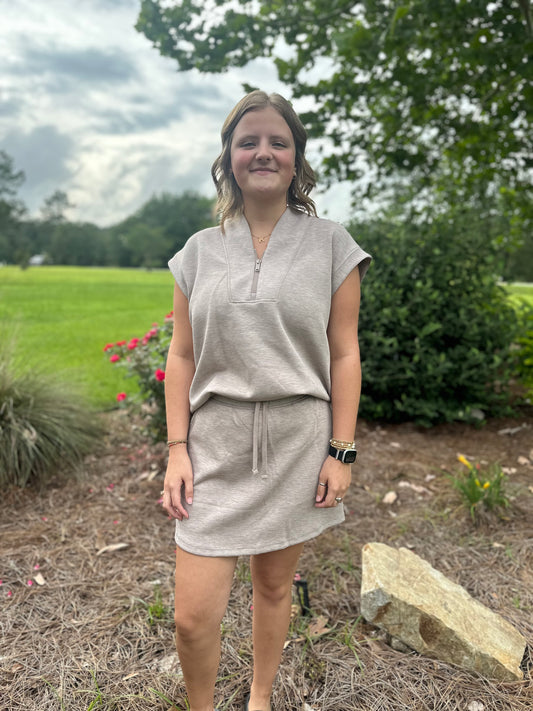 V-Neck Skort Set