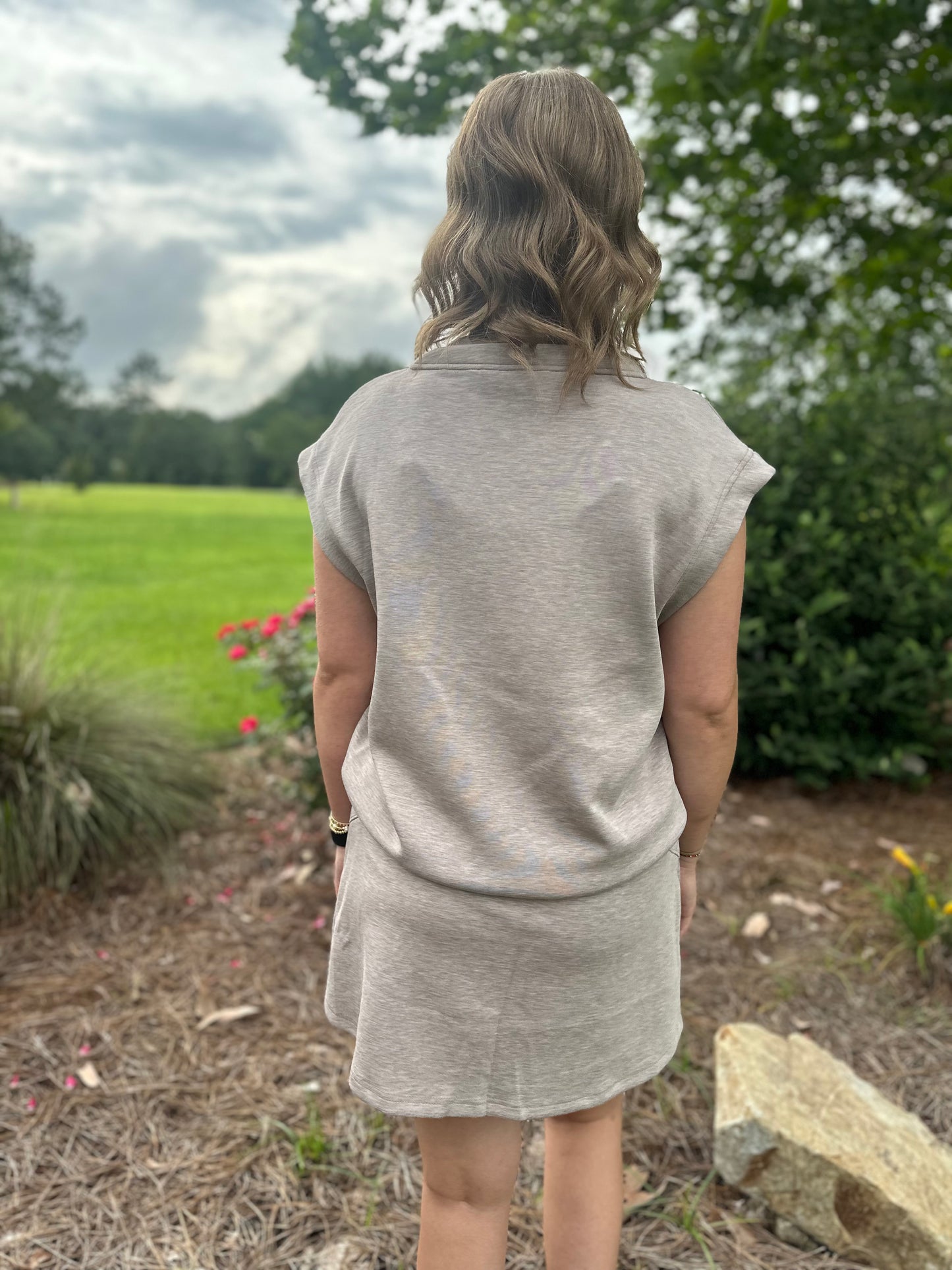 V-Neck Skort Set