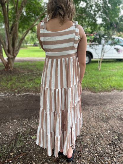 Striped Sleeveless Maxi Dress