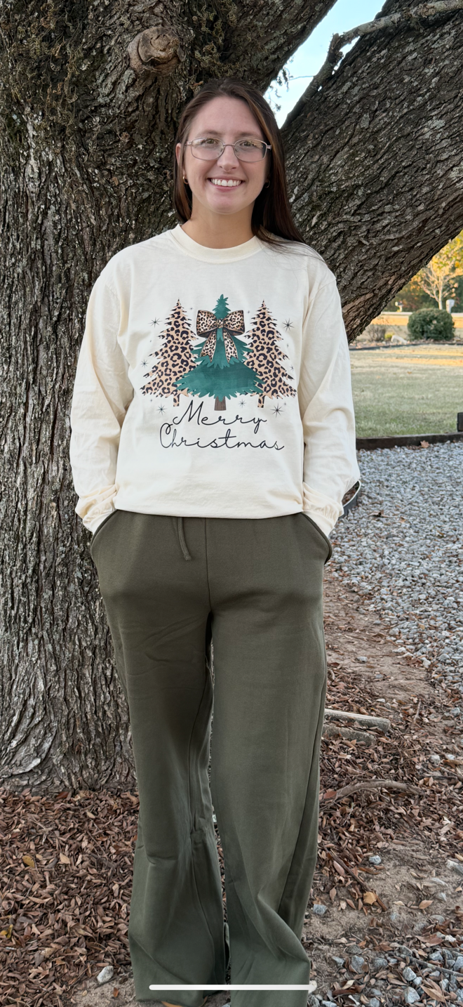 Leopard and Green Christmas Tree Shirt