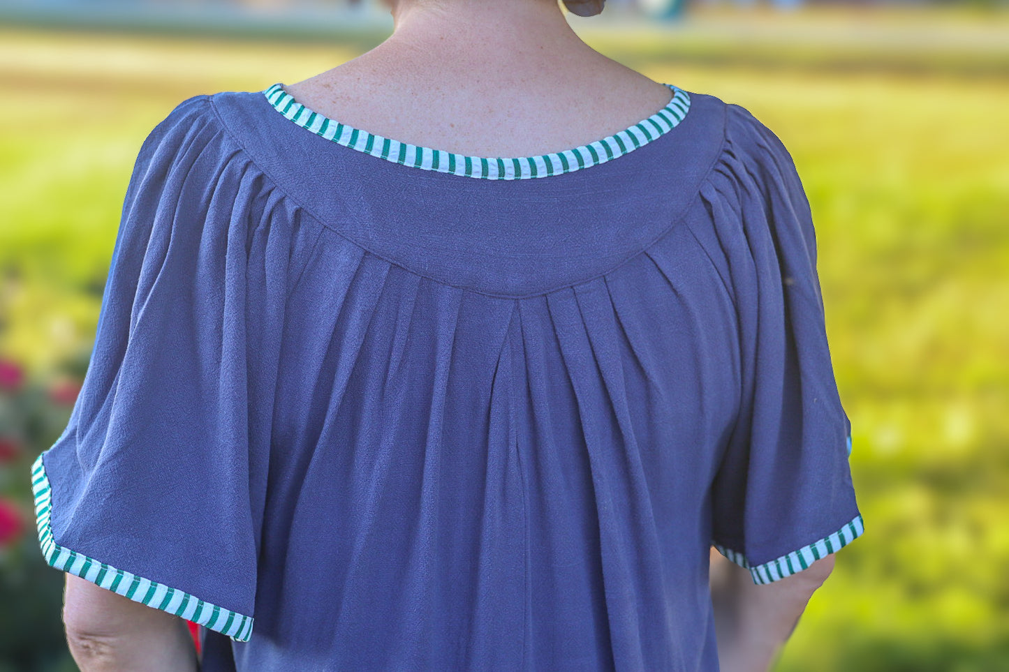 Linen Trim Tunic Dress