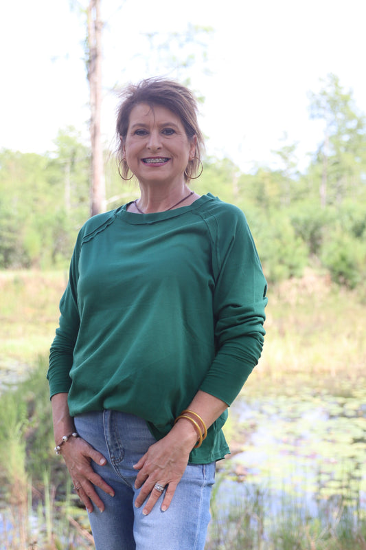 Cotton Raglan Sleeve Thumbhole Top