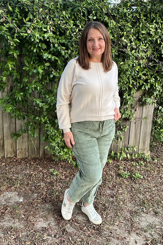 Olive Ankle Pants