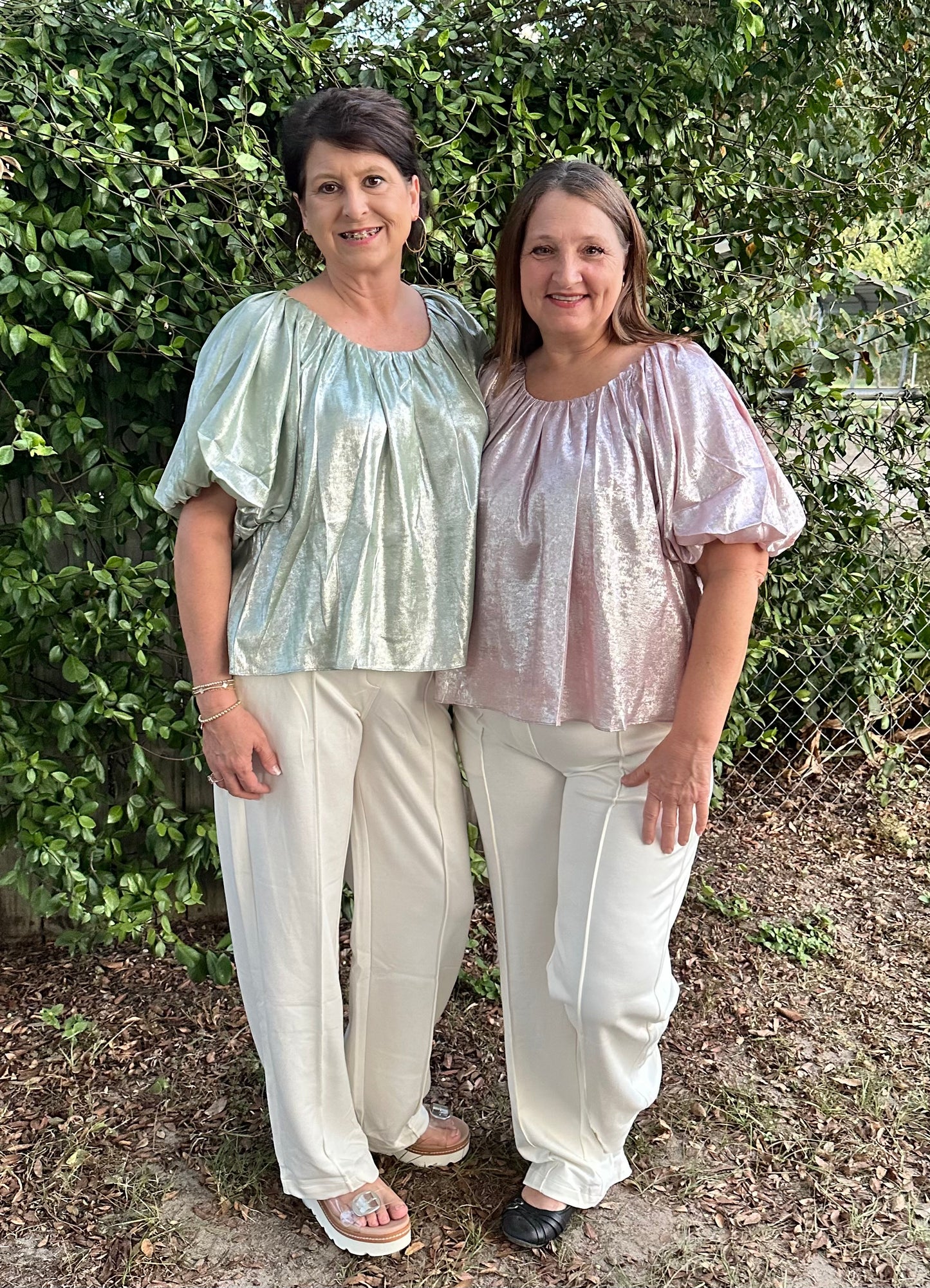 Metallic Scoop Neck Top