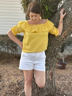 Lace Trim Ruffle top